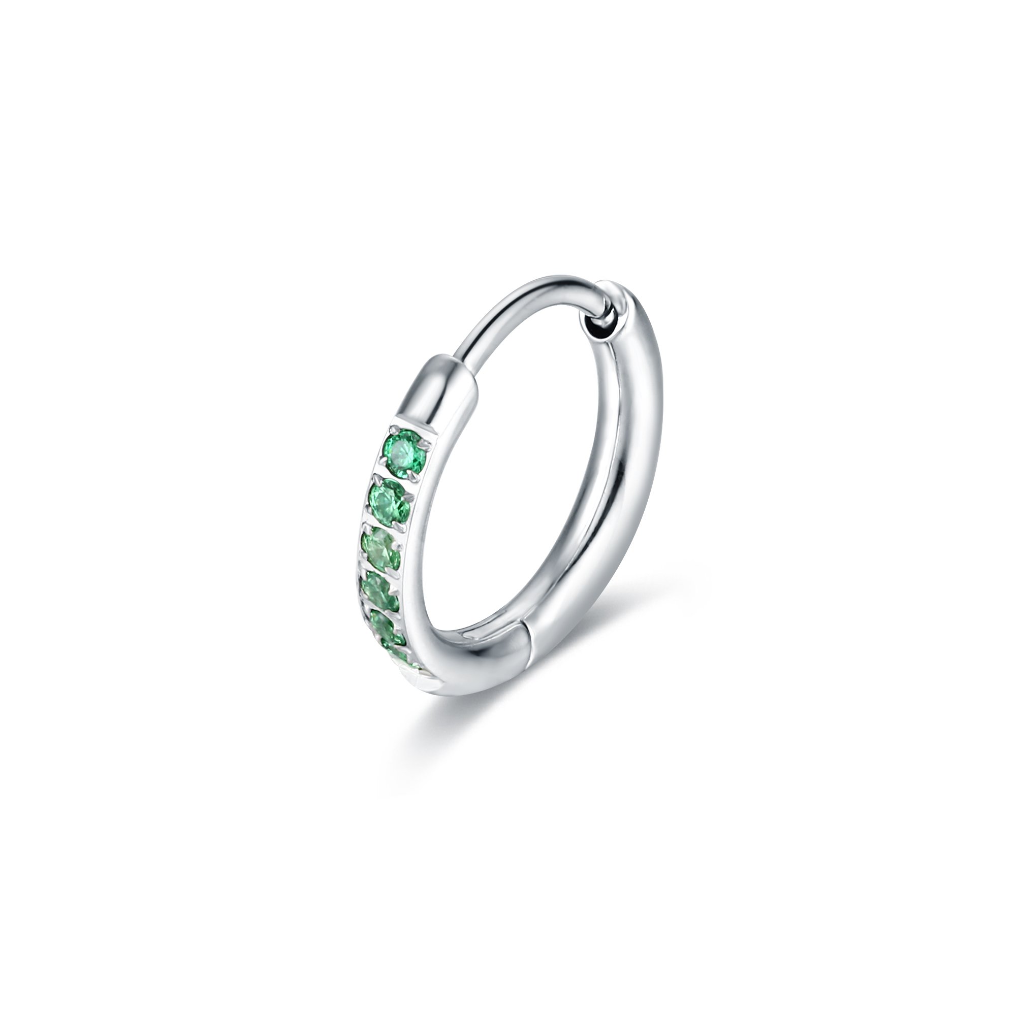 Orecchino Singolo Scattino verde 14 mm Brand Gioielli Cilento shop online