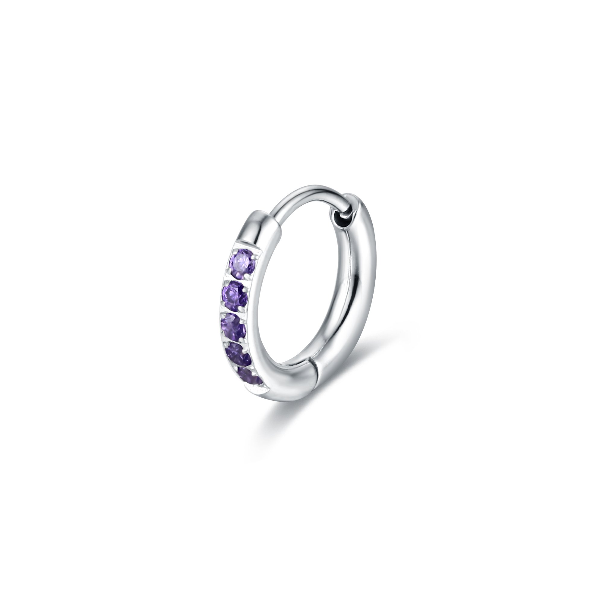 Orecchino Singolo Scattino viola 12 mm Brand Gioielli Cilento shop online
