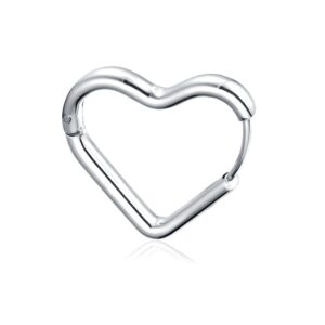 Orecchino singolo scattino cuore grande acciaio Brand Gioielli Cilento shop online