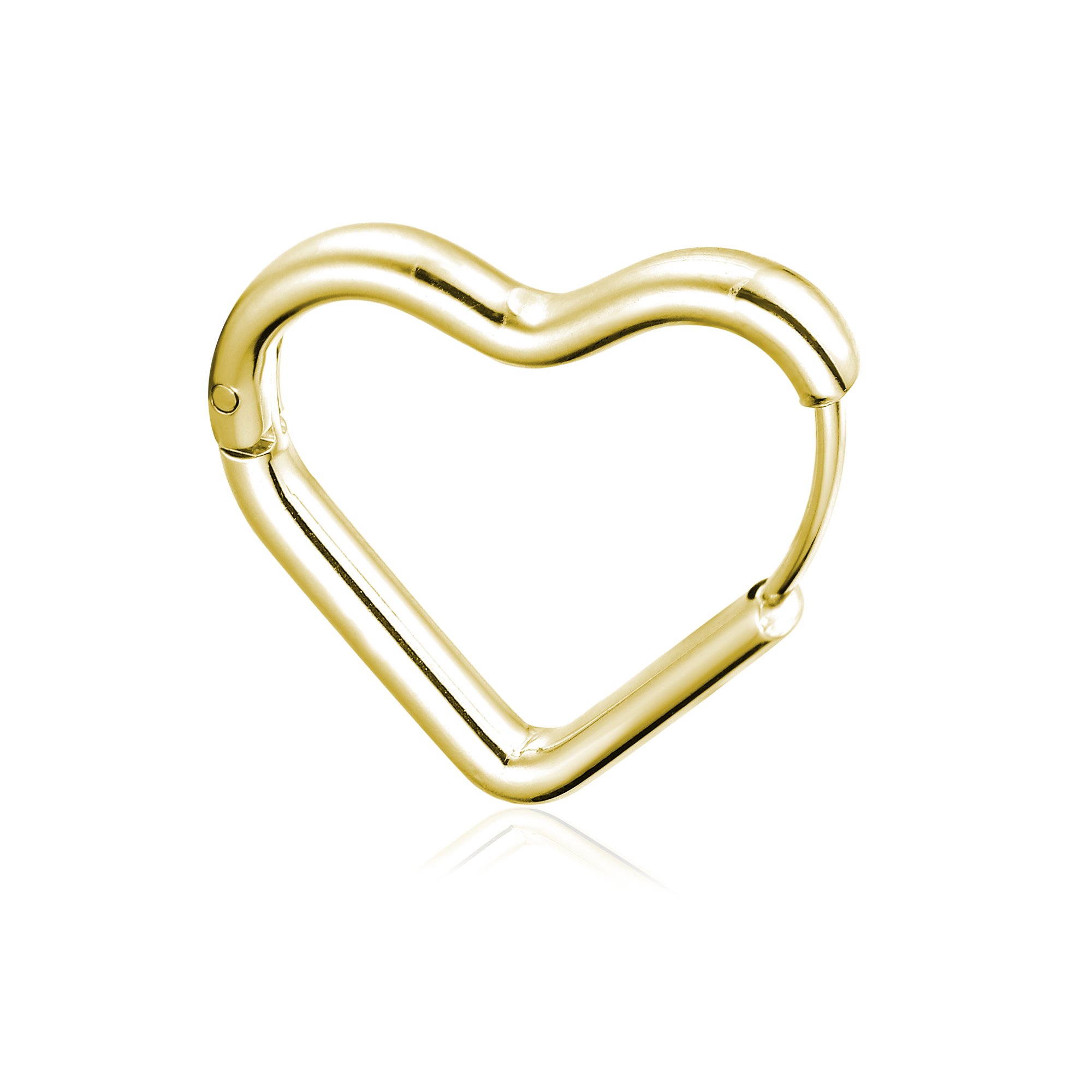 Orecchino singolo scattino cuore grande oro Brand Gioielli Cilento shop online