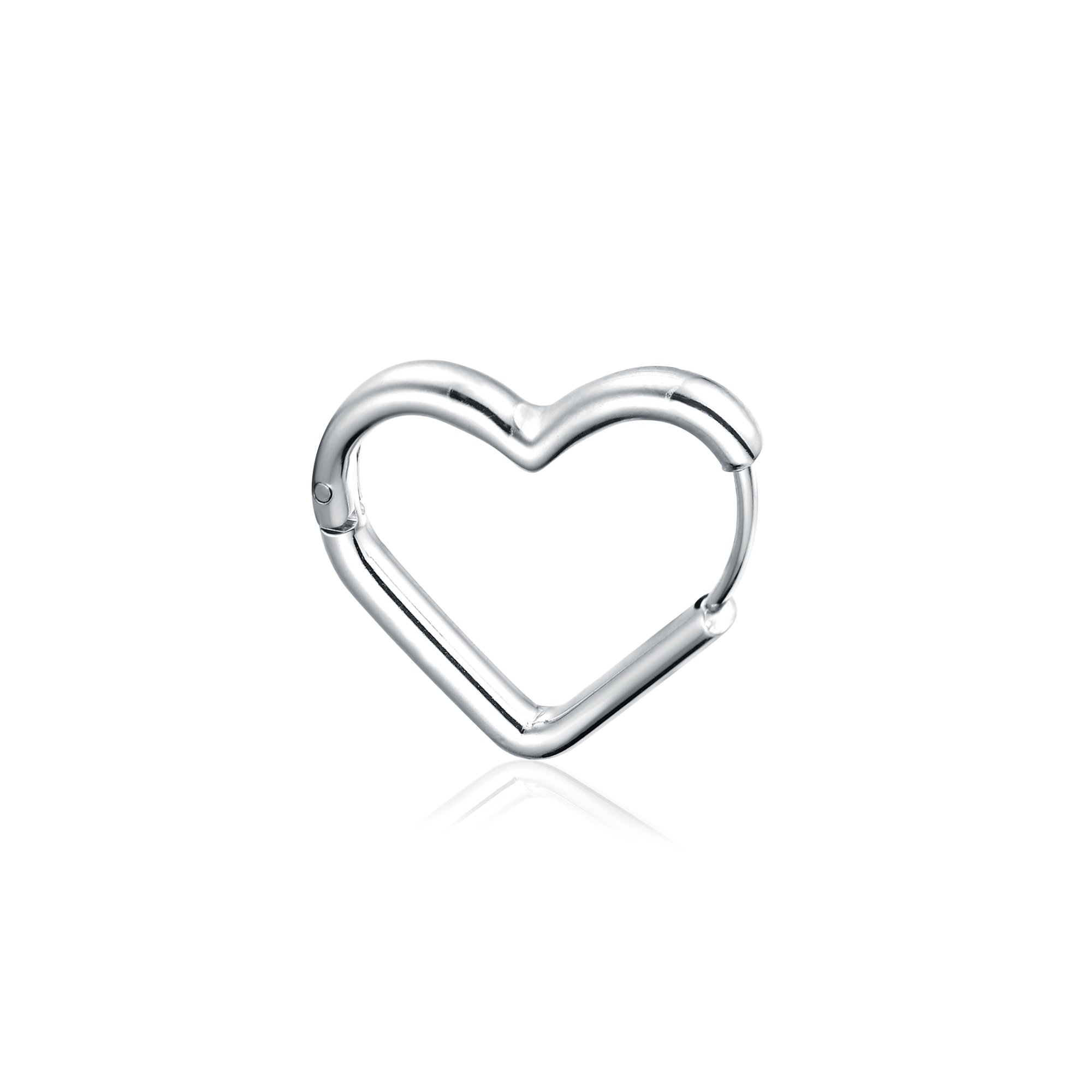 Orecchino singolo scattino cuore piccolo acciaio Brand Gioielli Cilento shop online