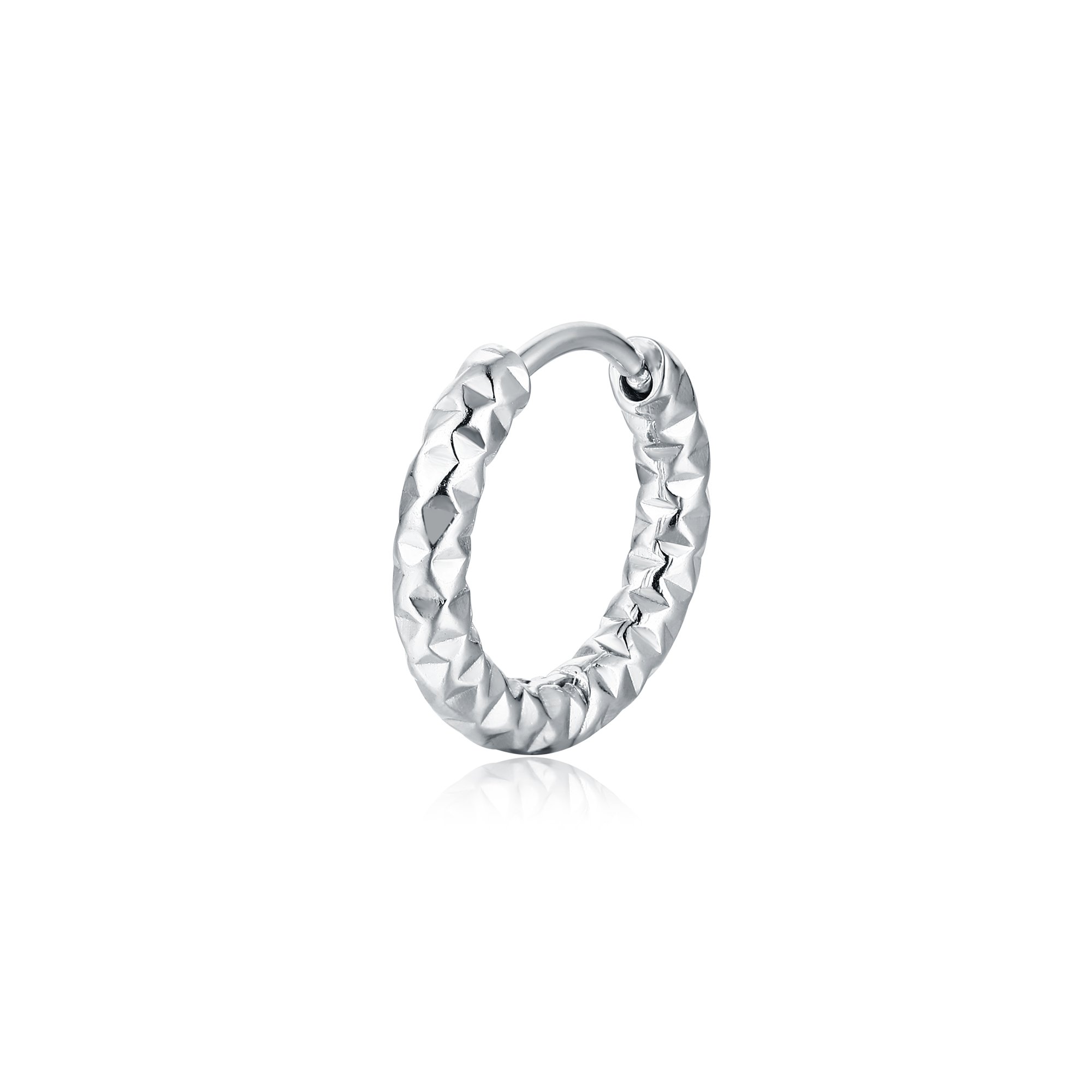 Orecchino singolo scattino diamantato piccolo acciaio Brand Gioielli Cilento shop online