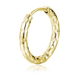 Orecchino singolo scattino martellato grande oro Brand Gioielli Cilento shop online