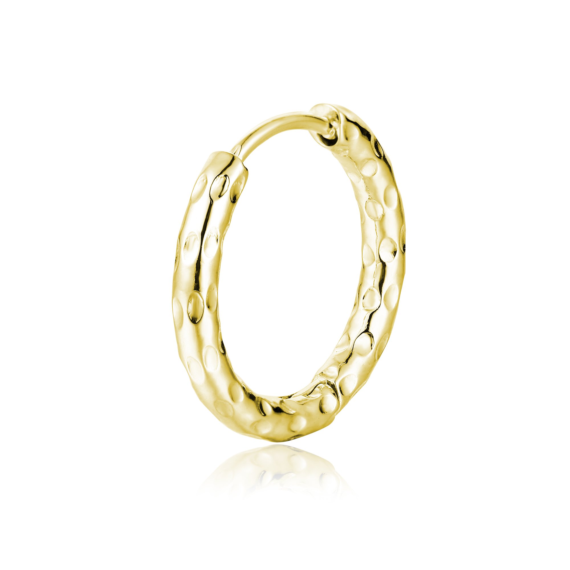 Orecchino singolo scattino martellato piccolo oro Brand Gioielli Cilento shop online