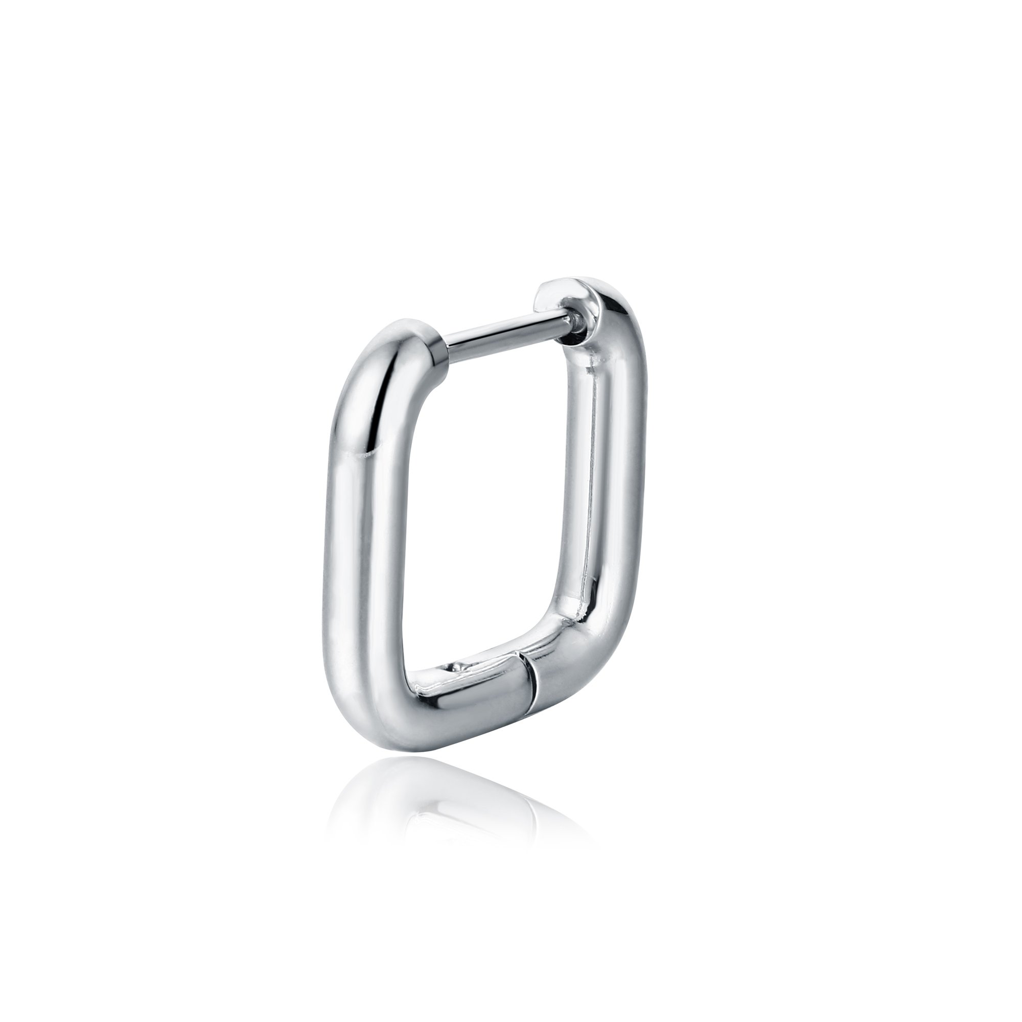 Orecchino singolo scattino quadrato acciaio Brand Gioielli Cilento shop online