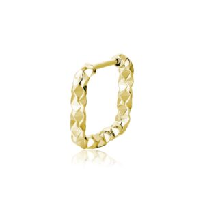 Orecchino singolo scattino quadrato diamantato oro Brand Gioielli Cilento shop online