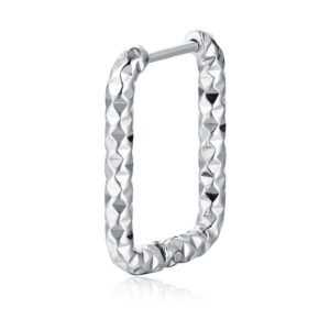 Orecchino singolo scattino rettangolo diamantato acciaio Brand Gioielli Cilento shop online