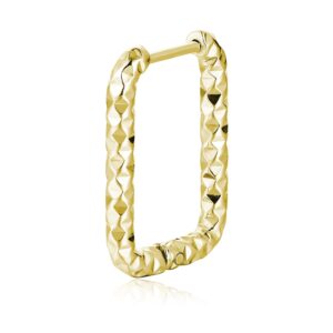 Orecchino singolo scattino rettangolo diamantato oro Brand Gioielli Cilento shop online