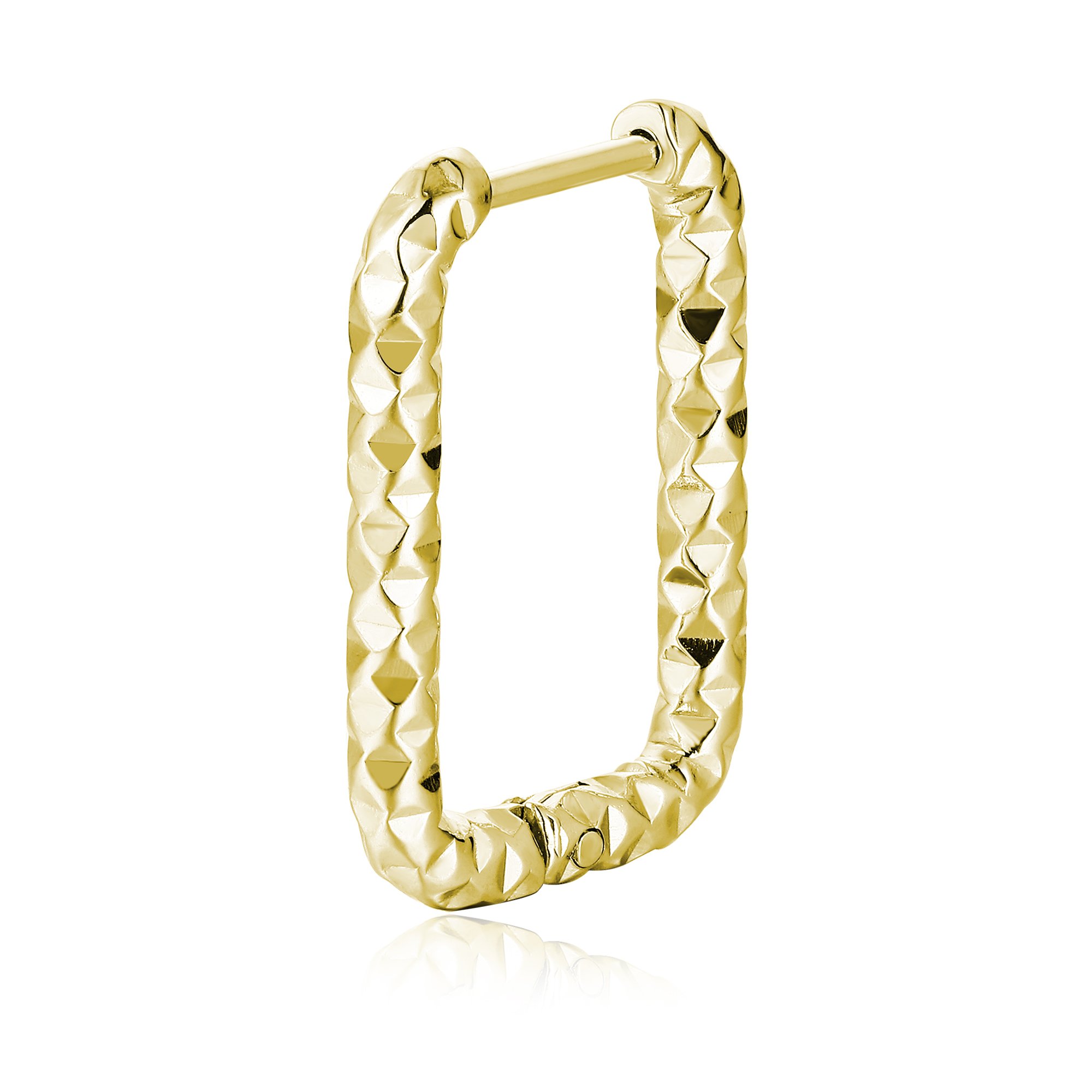 Orecchino singolo scattino rettangolo diamantato oro Brand Gioielli Cilento shop online