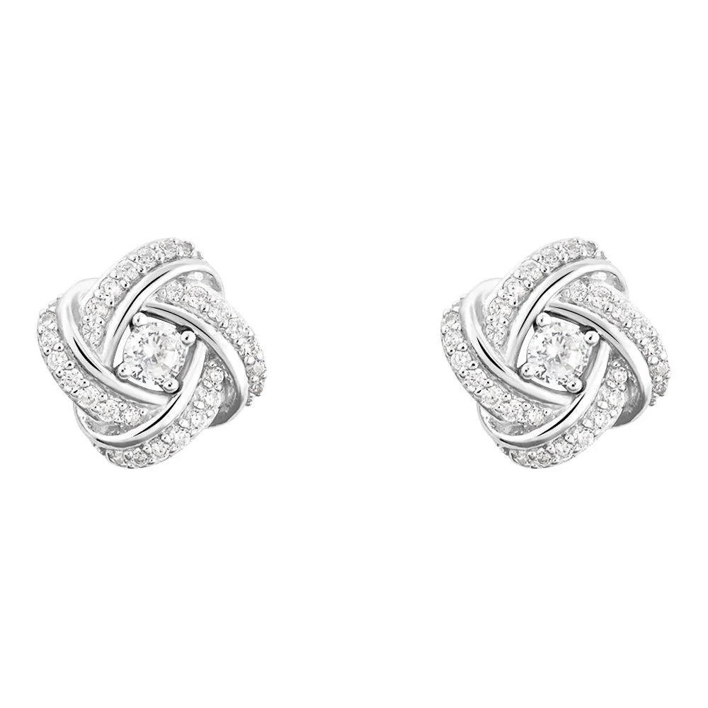 Stroili Orecchini Argento Nodo e Zirconi Silver Elegance Cilento shop online