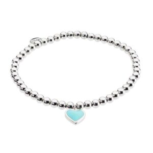 Bracciale Marlù elastico con sfere e cuore turchese Cilento shop online